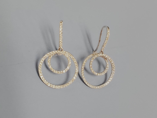 White Gold & Diamond Swirls Earrings by Cherie Dori